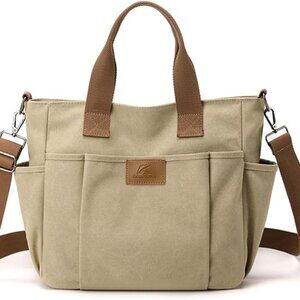 Canvas Tote Bag Women Large Capacity Casual Shoulder Handbag Crossbody